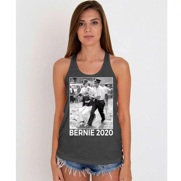 Bernie Sanders Protest Arrest Women's Knotted Racerback Tank