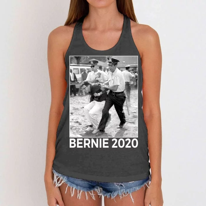 Bernie Sanders Protest Arrest Women's Knotted Racerback Tank