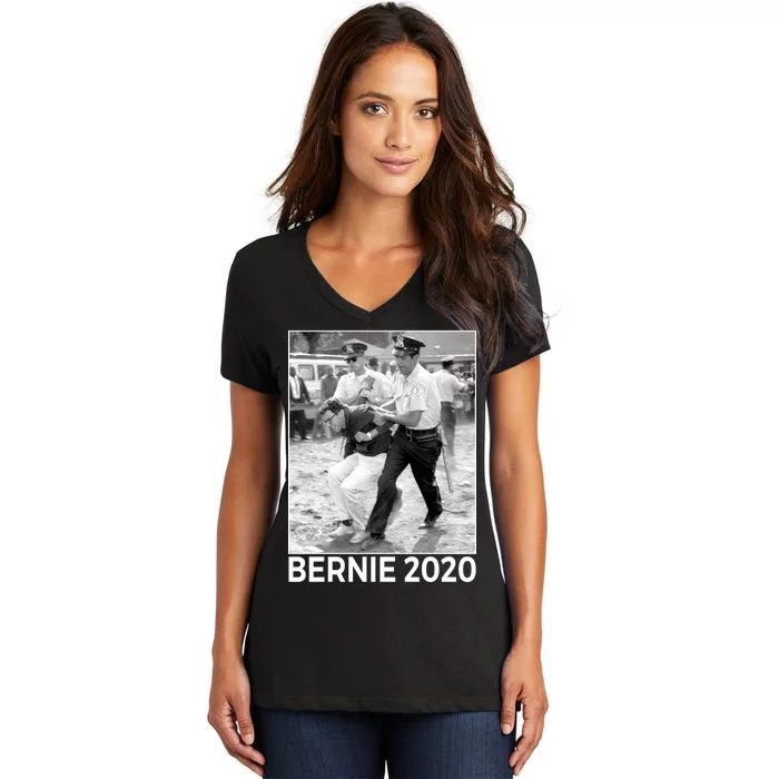 Bernie Sanders Protest Arrest Women's V-Neck T-Shirt