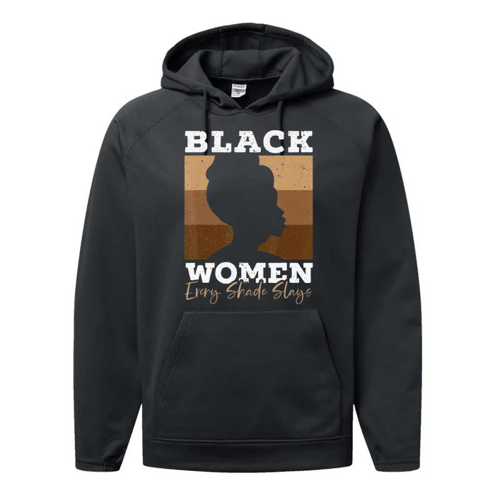 Black  Every Shades Slays Melanin Black Pride Performance Fleece Hoodie