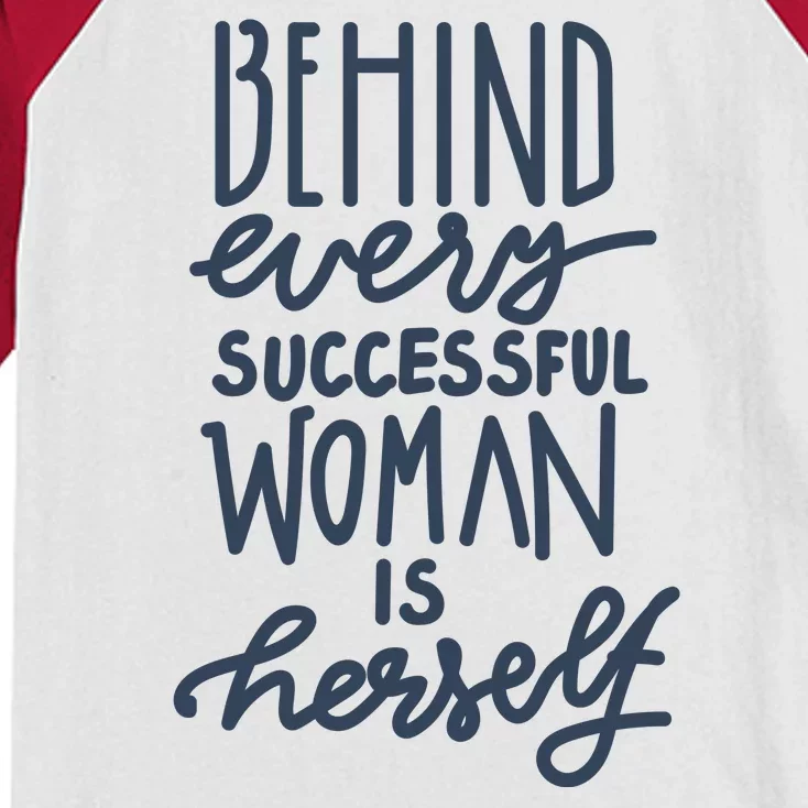 Behind Every Successful Woman Is Herself Kids Colorblock Raglan Jersey