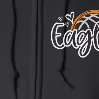 Basketball Eagles School Sports Fan Team Spirit Full Zip Hoodie