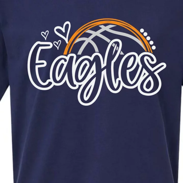 Basketball Eagles School Sports Fan Team Spirit Sueded Cloud Jersey T-Shirt