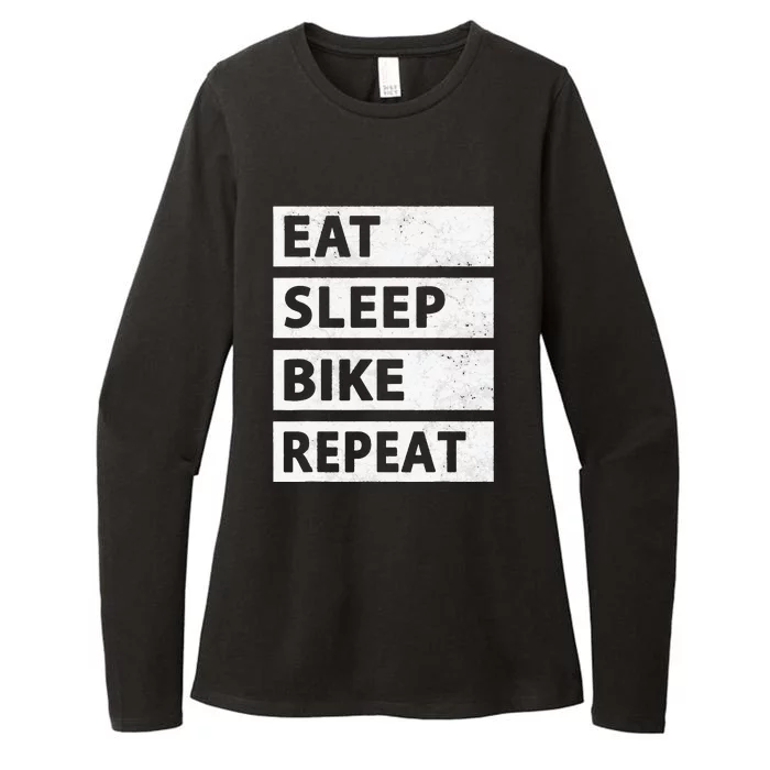 Bicycle Eat Sleep Bike Repeat Cycling Womens CVC Long Sleeve Shirt