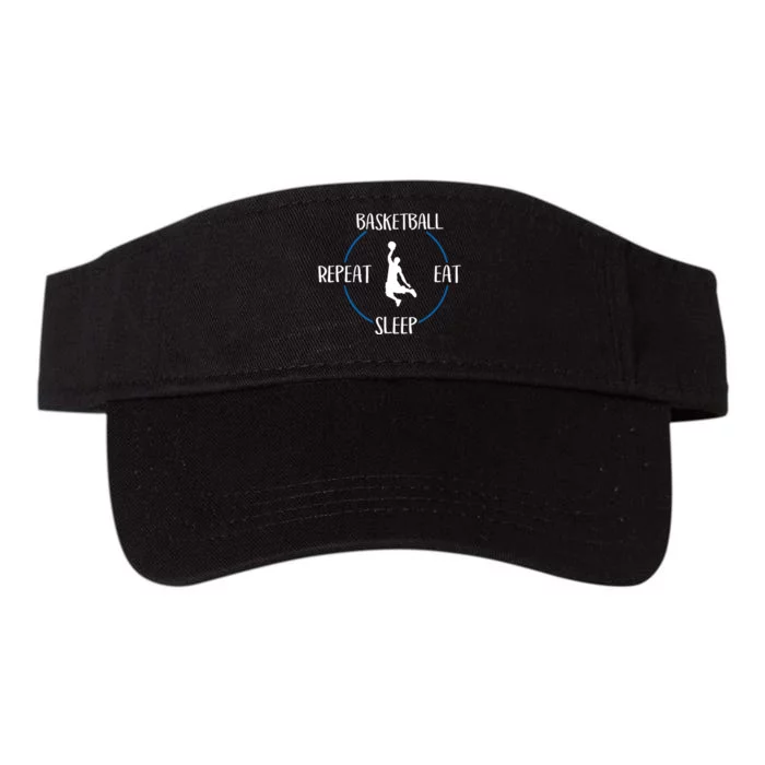 Basketball Eat Sleep Repeat Gift For Basketball Players Valucap Bio-Washed Visor