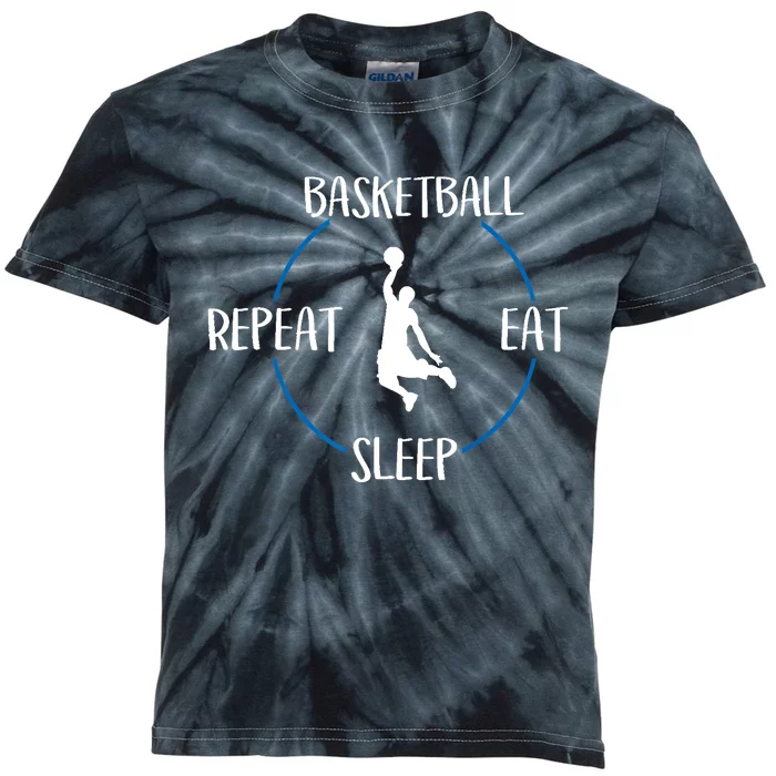 Basketball Eat Sleep Repeat Gift For Basketball Players Kids Tie-Dye T-Shirt