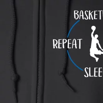 Basketball Eat Sleep Repeat Gift For Basketball Players Full Zip Hoodie