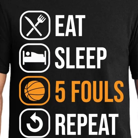 Basketball Eat Sleep 5 Fouls Repeat - Funny Basketball Pajama Set