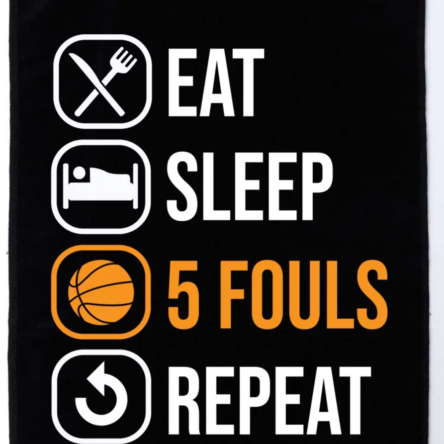 Basketball Eat Sleep 5 Fouls Repeat - Funny Basketball Platinum Collection Golf Towel