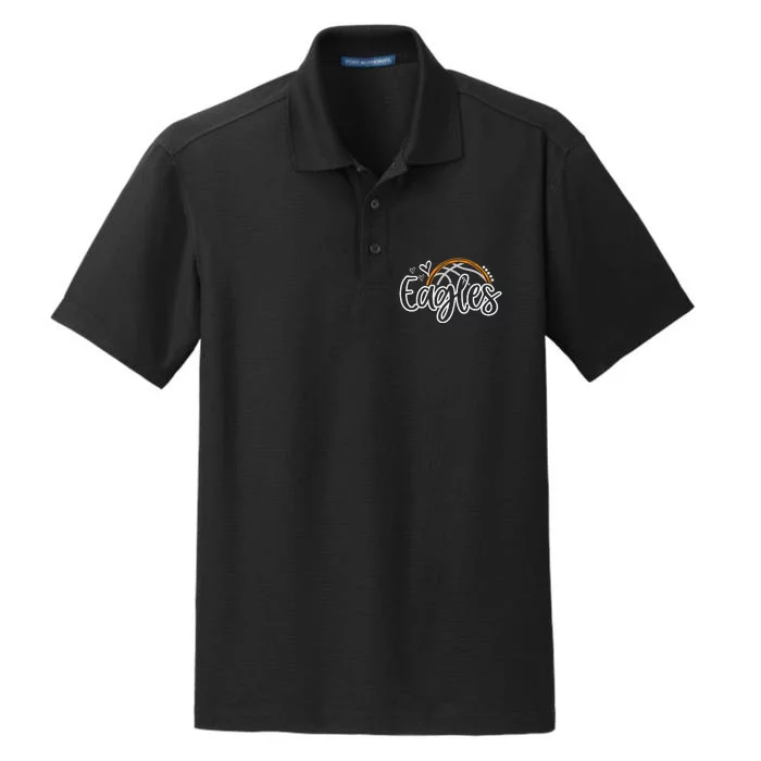 Basketball Eagles School Sports Fan Team Spirit Dry Zone Grid Performance Polo