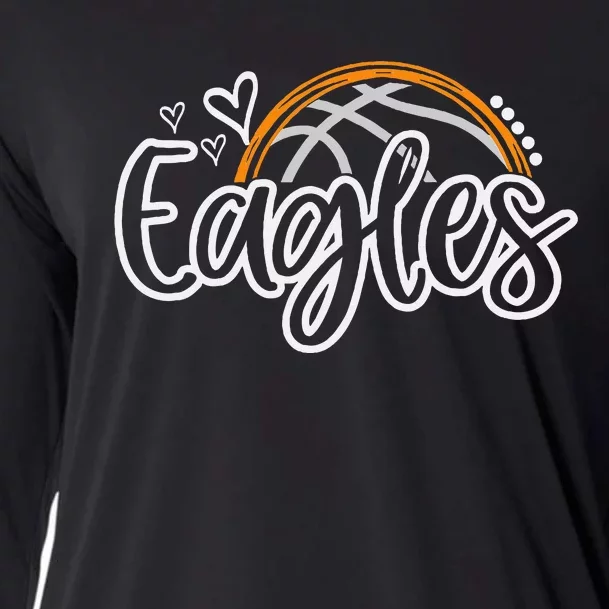 Basketball Eagles School Sports Fan Team Spirit Cooling Performance Long Sleeve Crew