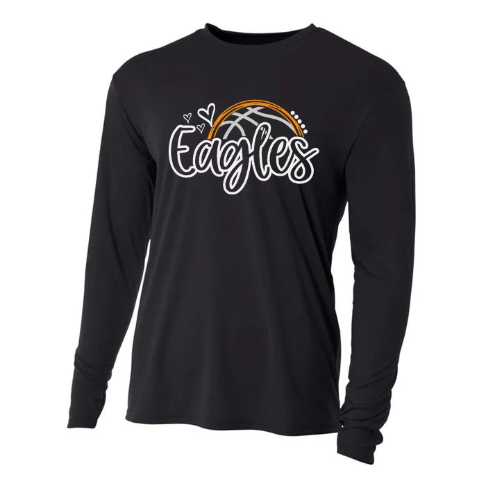 Basketball Eagles School Sports Fan Team Spirit Cooling Performance Long Sleeve Crew