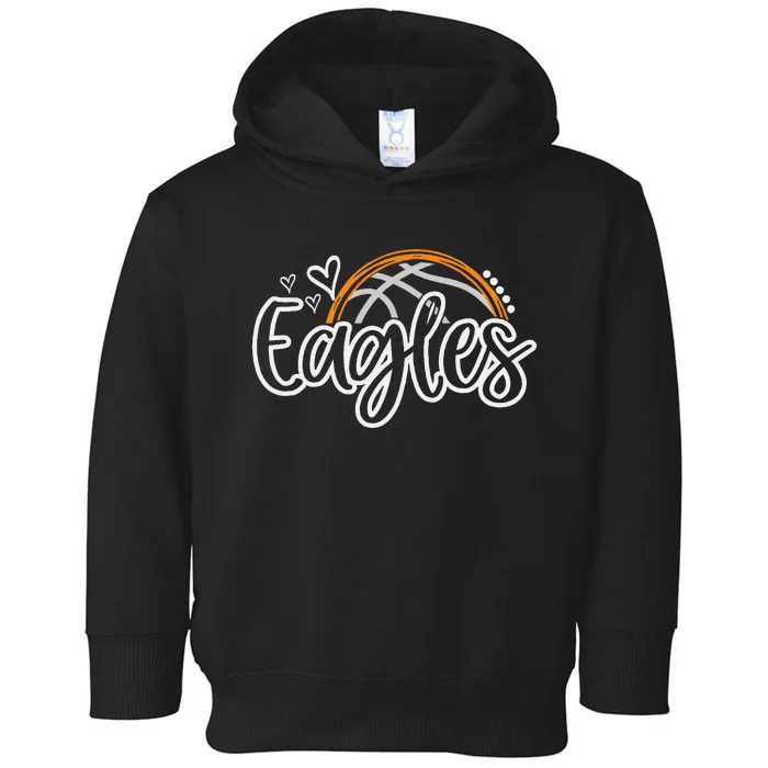 Basketball Eagles School Sports Fan Team Spirit Toddler Hoodie