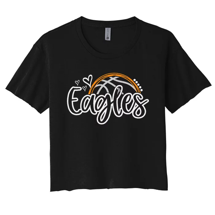 Basketball Eagles School Sports Fan Team Spirit Women's Crop Top Tee