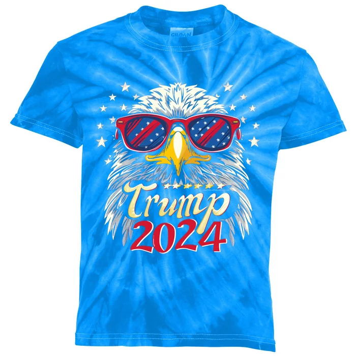 Bald Eagle Sunglasses Vintage Donald Trump 2024 Gift Kids Tie-Dye T-Shirt