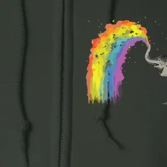 Baby Elephant Spraying Rainbow Full Zip Hoodie