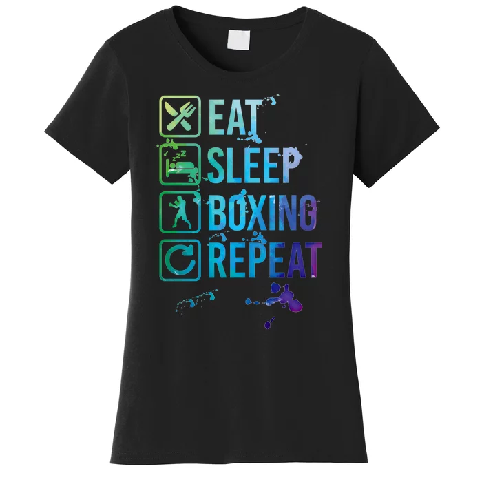 Boxing Eat Sleep Repeat Watercolor Gift Women's T-Shirt