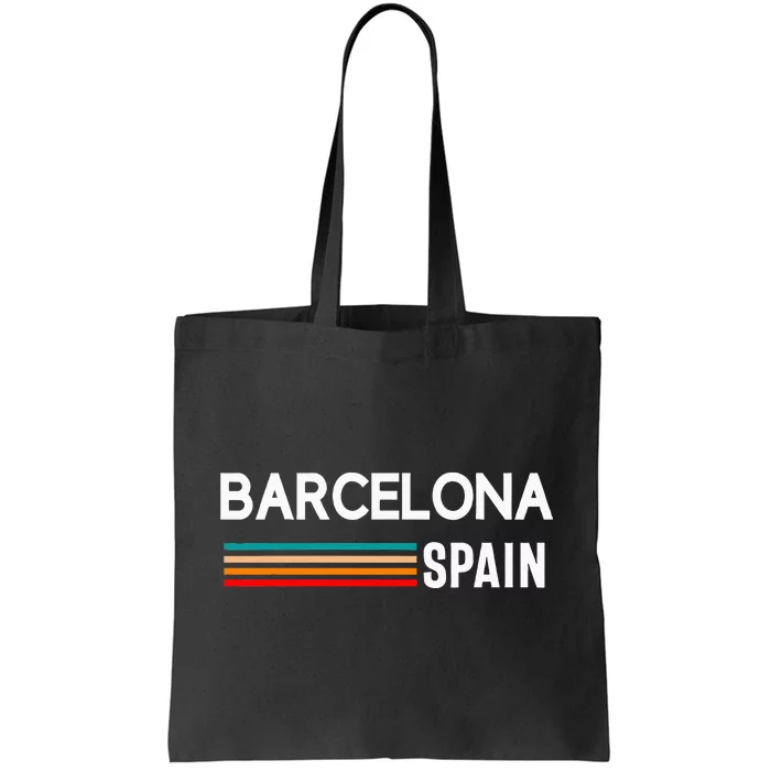 Barcelona Espana Spain Est. Souvenir Flag Map Vacation Tote Bag