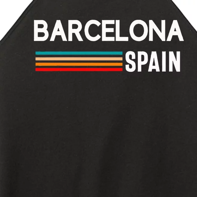 Barcelona Espana Spain Est. Souvenir Flag Map Vacation Women’s Perfect Tri Rocker Tank