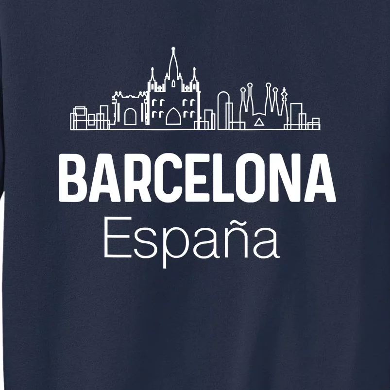 Barcelona Espana Spain Est Souvenir Flag Map Vacation Sweatshirt