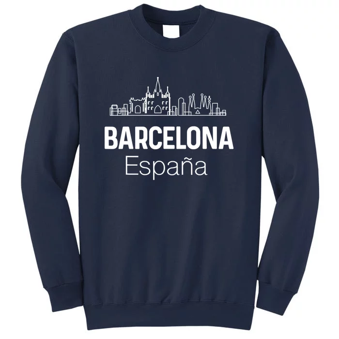 Barcelona Espana Spain Est Souvenir Flag Map Vacation Sweatshirt