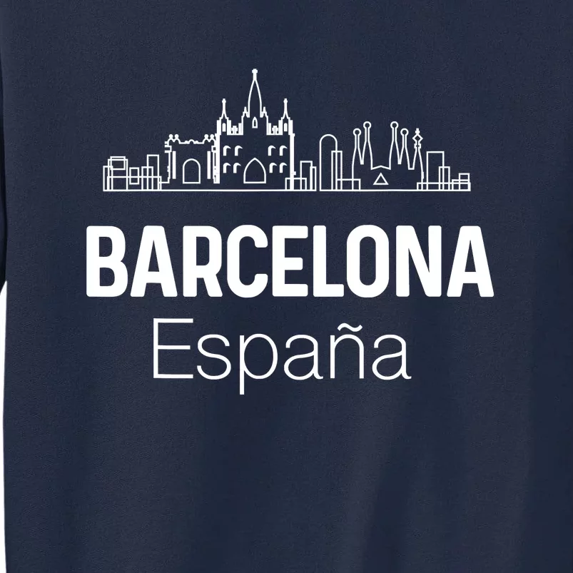 Barcelona Espana Spain Est Souvenir Flag Map Vacation Tall Sweatshirt