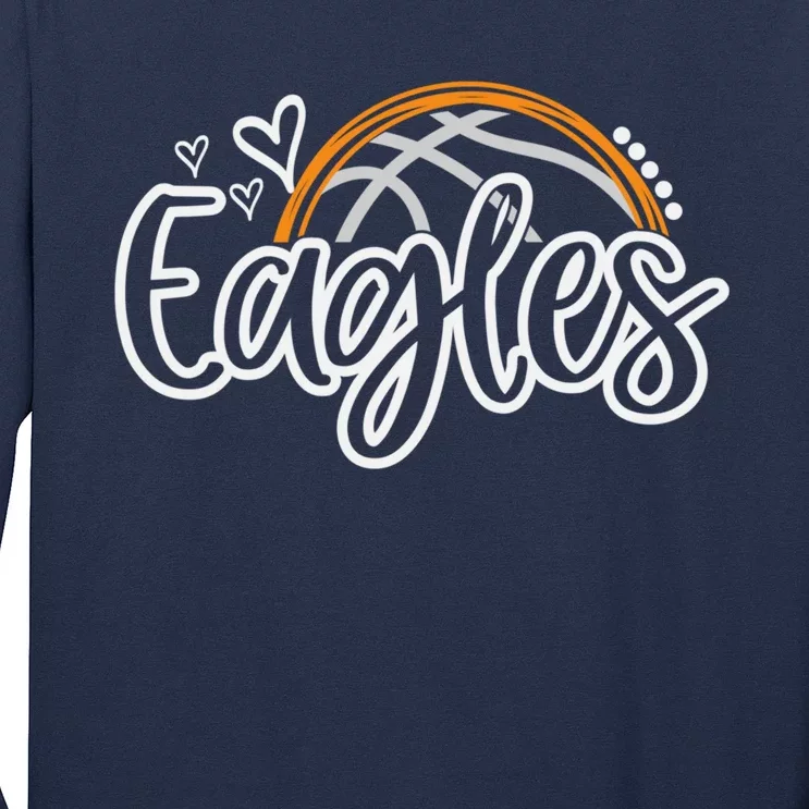 Basketball Eagles School Sports Fan Team Spirit Long Sleeve Shirt