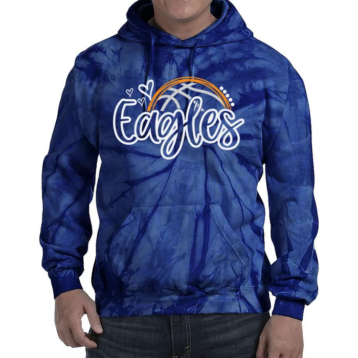 Basketball Eagles School Sports Fan Team Spirit Tie Dye Hoodie