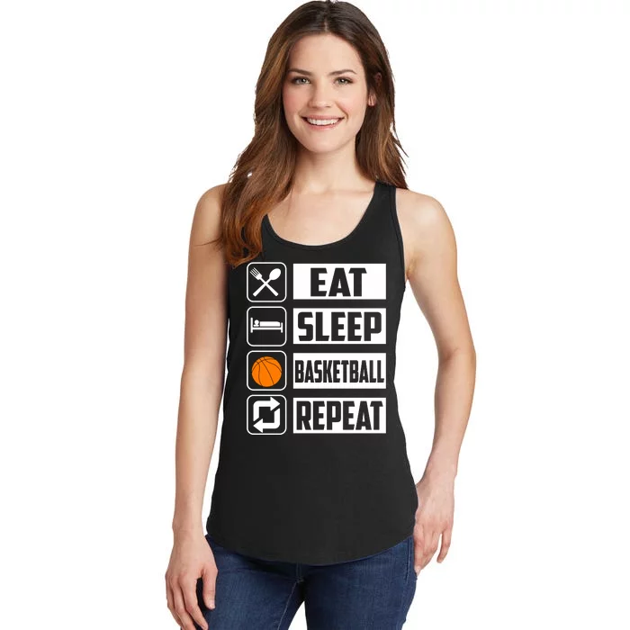 Basketball Eat Sleep Basketball Repeat Ladies Essential Tank