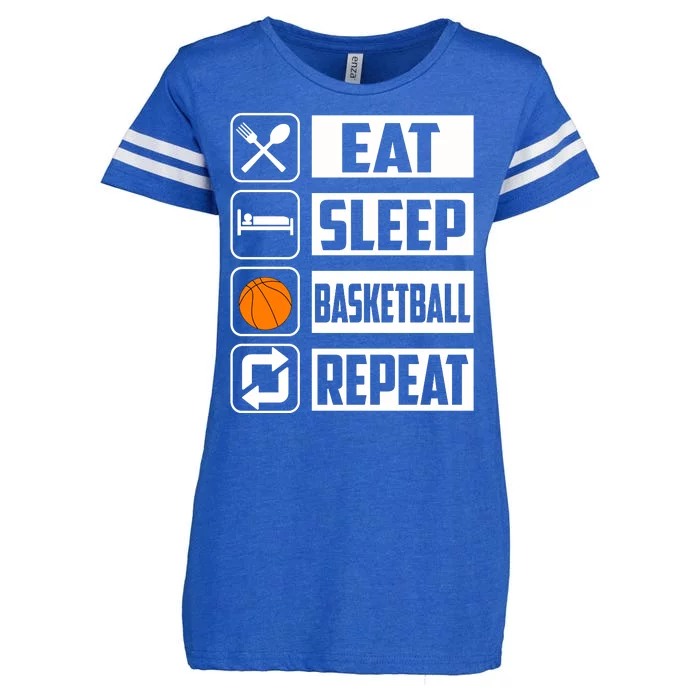 Basketball Eat Sleep Basketball Repeat Enza Ladies Jersey Football T-Shirt