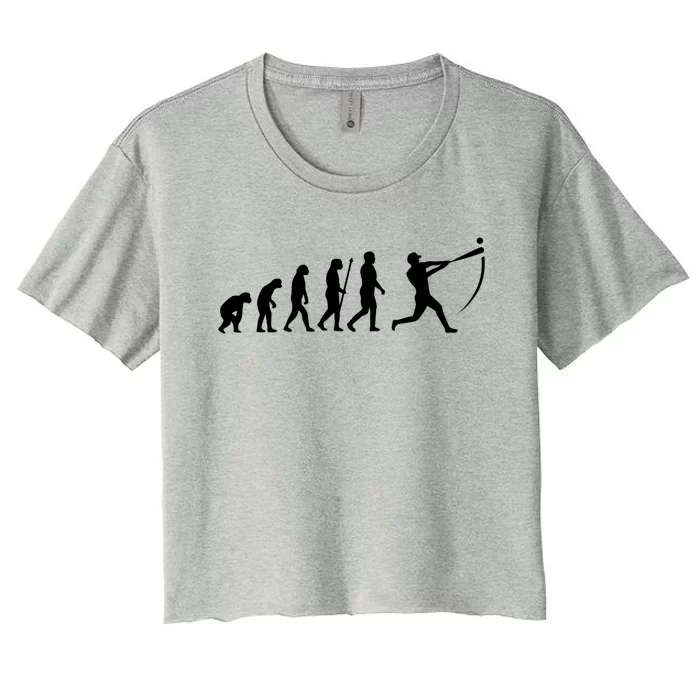 Baseball Evolution Sports Player Lover Coach Graphic Great Gift Women's Crop Top Tee