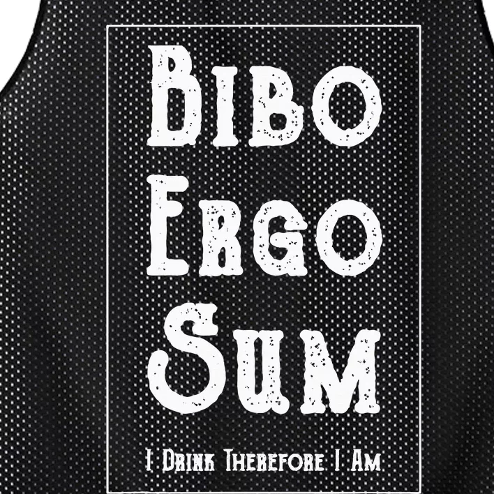 Bibo Ergo Sum I Drink Therefore I Am Latin Alcohol Mesh Reversible Basketball Jersey Tank