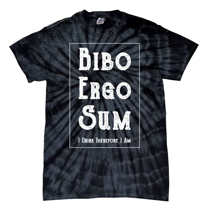 Bibo Ergo Sum I Drink Therefore I Am Latin Alcohol Tie-Dye T-Shirt