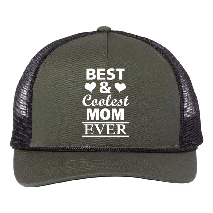 Best And Coolest Mom Ever Retro Rope Trucker Hat Cap