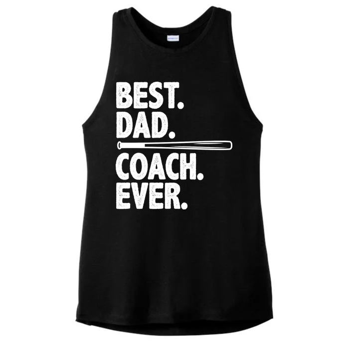 Best Baseball Dad Coach Ever Ladies Tri-Blend Wicking Tank