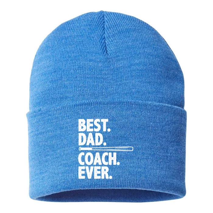 Best Baseball Dad Coach Ever Sustainable Knit Beanie