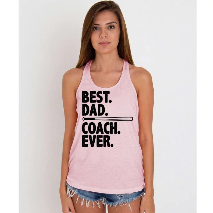 Best Baseball Dad Coach Ever Women's Knotted Racerback Tank