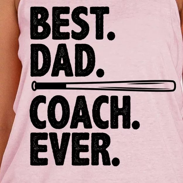 Best Baseball Dad Coach Ever Women's Knotted Racerback Tank