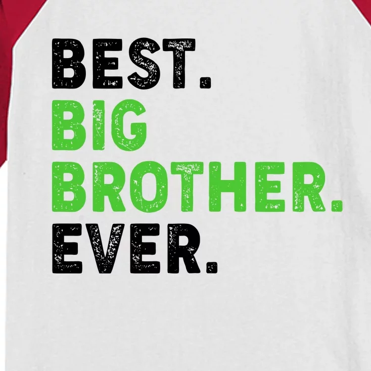 Best Big Brother Ever Older Sibling Kids Colorblock Raglan Jersey