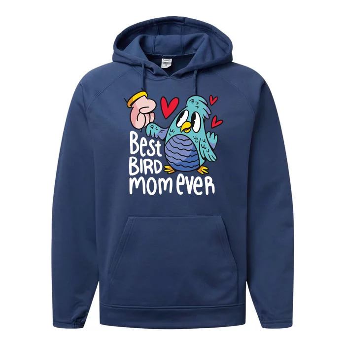 Best Bird Mom Ever Performance Fleece Hoodie