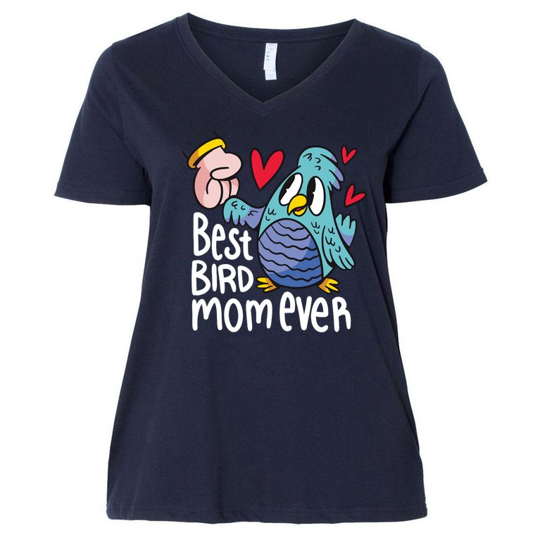 Best Bird Mom Ever Women's V-Neck Plus Size T-Shirt