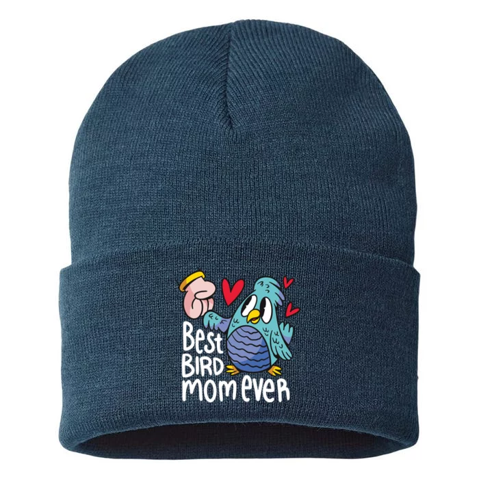 Best Bird Mom Ever Sustainable Knit Beanie