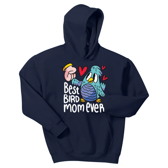 Best Bird Mom Ever Kids Hoodie