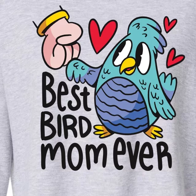 Best Bird Mom Ever Cropped Pullover Crew