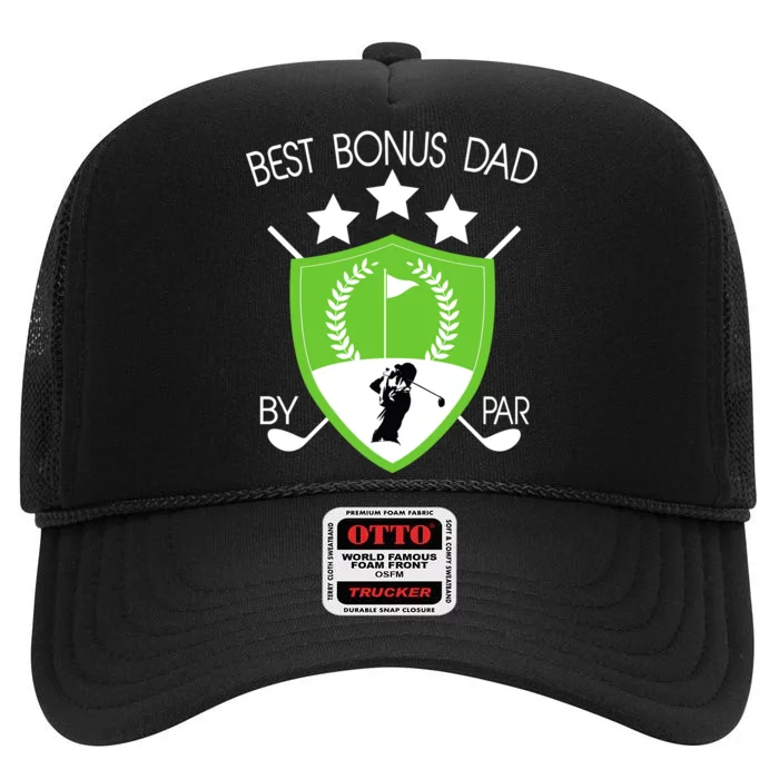 Best Bonus Dad By Par High Crown Mesh Trucker Hat