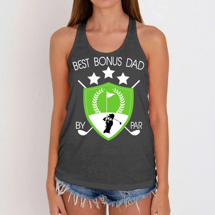 Best Bonus Dad By Par Women's Knotted Racerback Tank