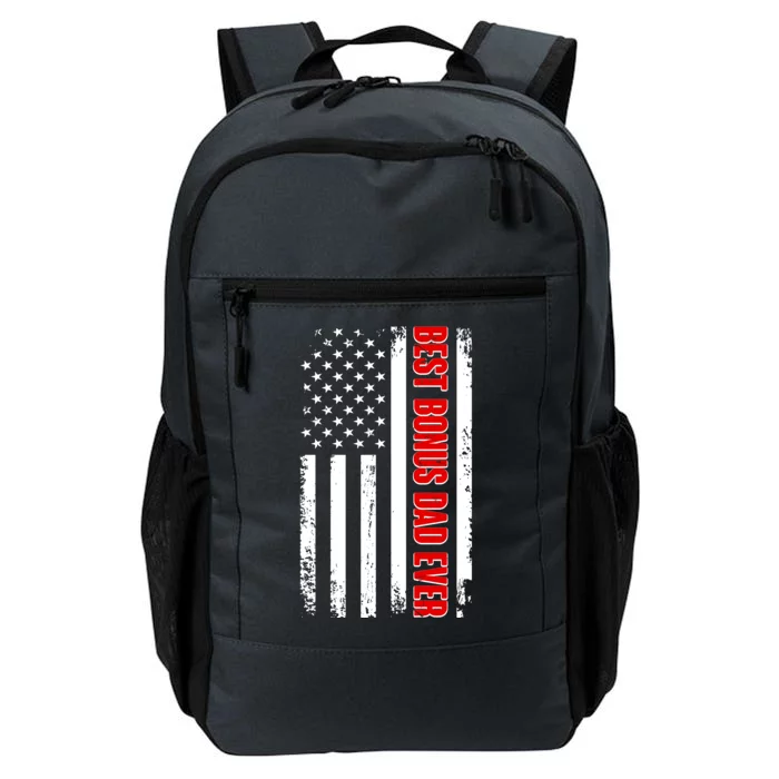 Best Bonus Dad Ever Distressed US Flag Daily Commute Backpack