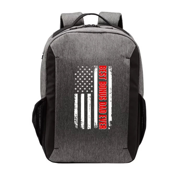 Best Bonus Dad Ever Distressed US Flag Vector Backpack