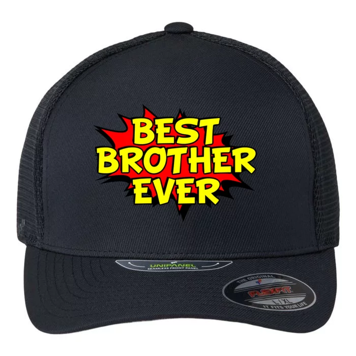 Best Brother Ever Cartoon Shout Flexfit Unipanel Trucker Cap