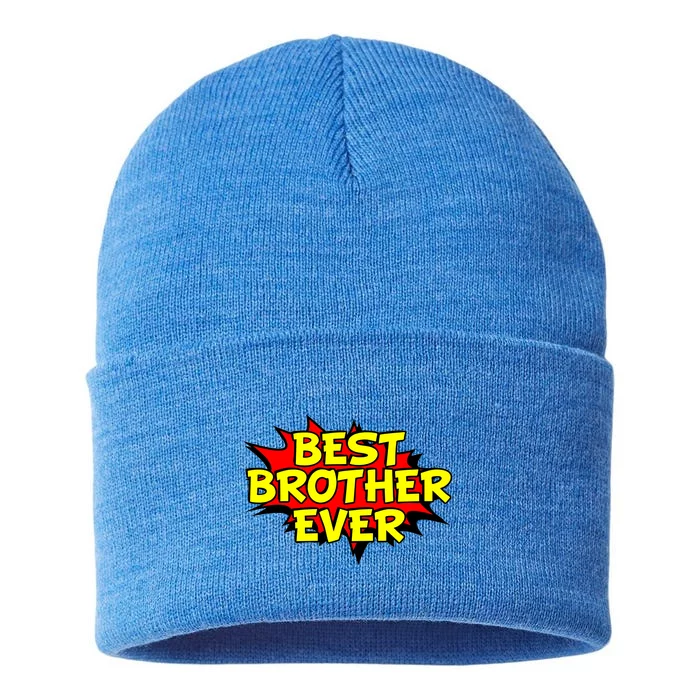 Best Brother Ever Cartoon Shout Sustainable Knit Beanie